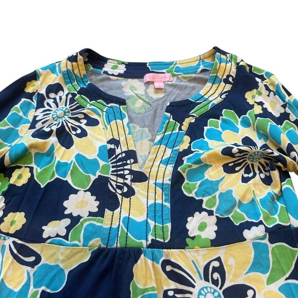 Lilly Pulitzer Twyla Mod Floral Print Dress Bell Sleeves Bold Size Small Women's - Picture 2 of 11